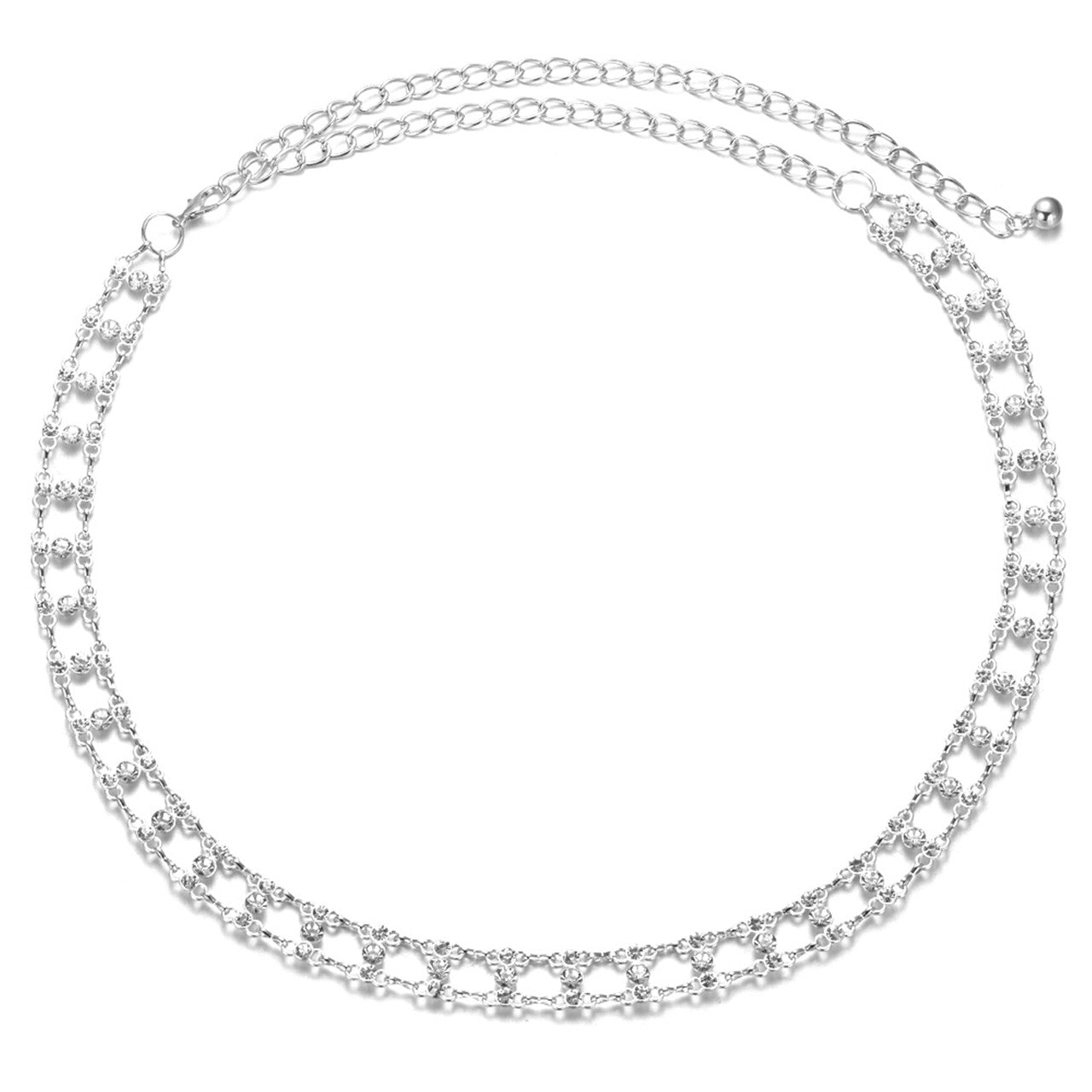 Diamante Rhinestone Belt - Silver