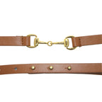 Skinny PVC Belt - Tan with Gold Hook