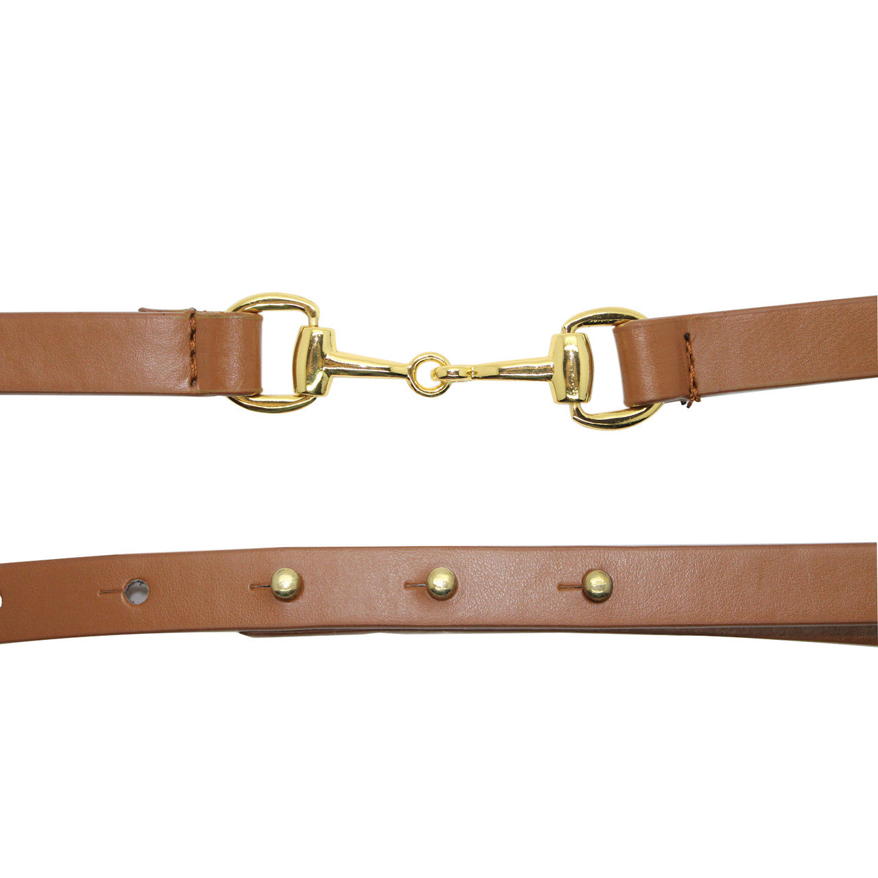 Skinny PVC Belt - Tan with Gold Hook