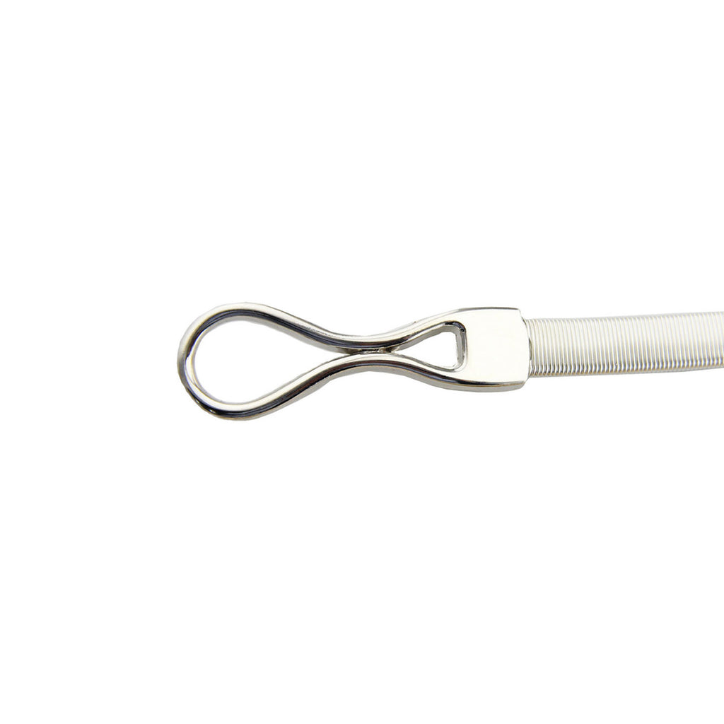 Elasticated Belt with Hook Buckle - Silver