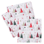White Disposable Paper Napkins - XMAS Tree Design