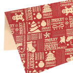 Christmas Kraft Wrapping Paper 70cm x 50cm, 9 sheets - Reindeer & Candy Cane Designs