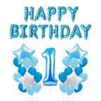 Happy 1st Birthday Balloon Bundle - Blue
