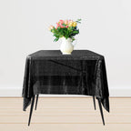 Sequin Sparkly Square Tablecloth - Black