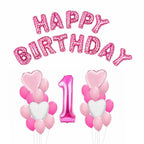 Happy 1st Birthday Balloon Bundle - Pink