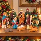 Set of 10 Resin Nativity Figures