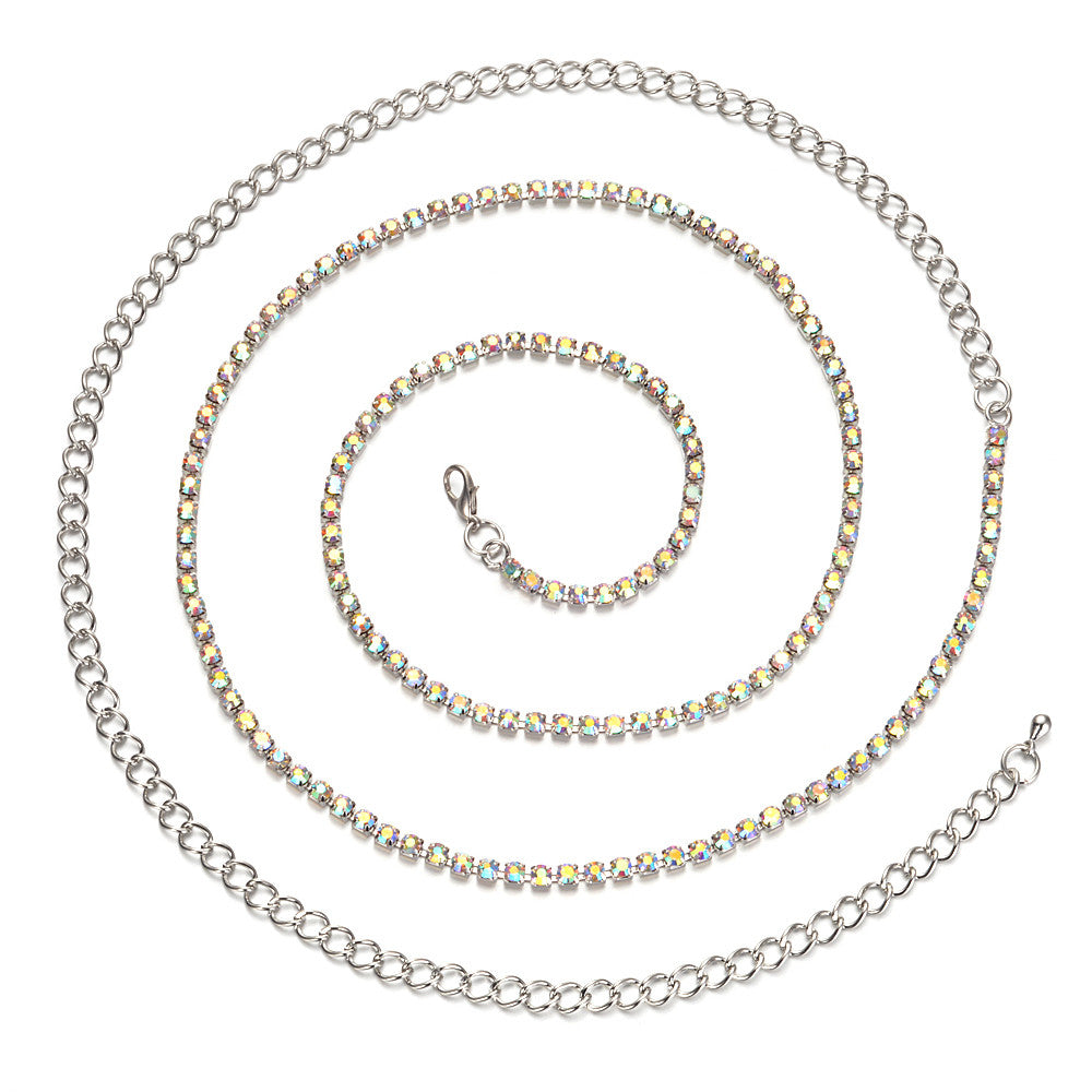 1 Row - 4mm Diamante - AB Rhinestone
