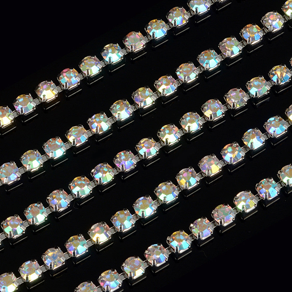 1 Row - 4mm Diamante - AB Rhinestone