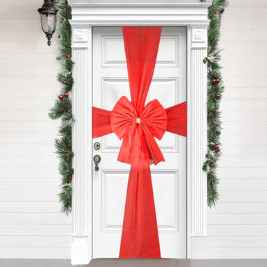 Christmas Door Bow with Diamante Detail - Red