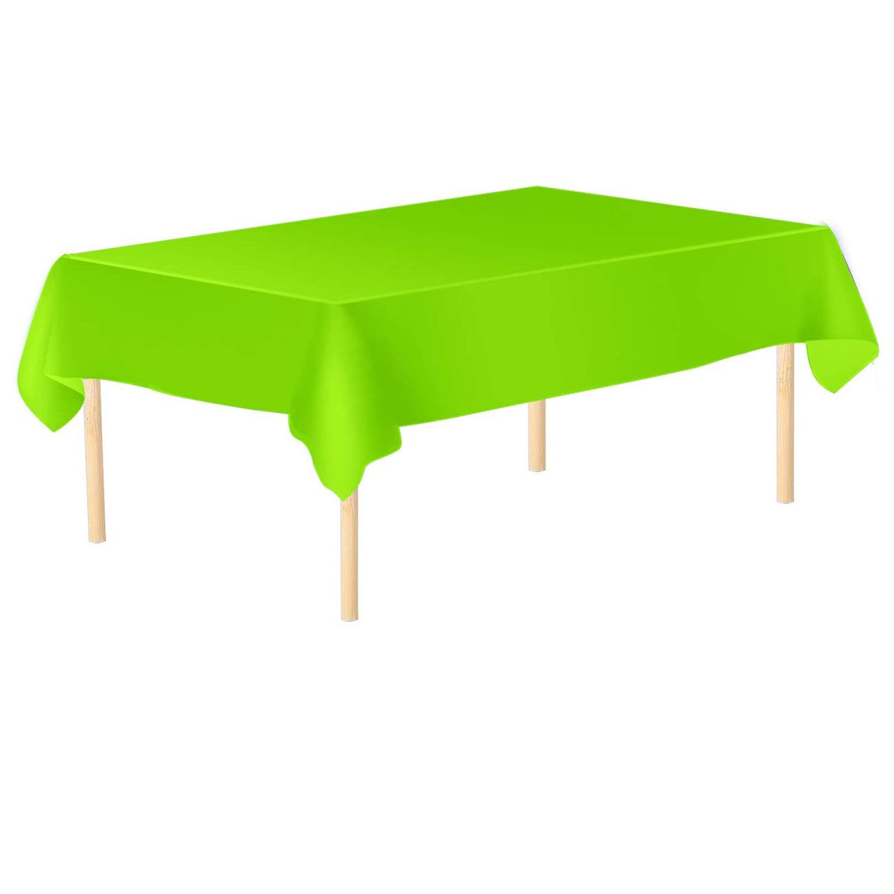 Rectangular Plastic Disposable Tablecloth - Apple Green