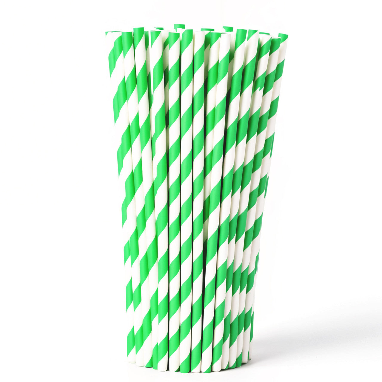 Green & White Biodegradable Paper Straws