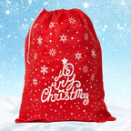 Christmas Red Felt Sack - Snowflakes