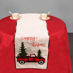 180cm x 35cm Christmas Table Runner - Christmas Tree  & Truck