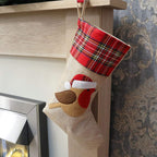 Hessian Burlap Christmas Stocking - Robin Redbreast