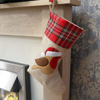 Hessian Burlap Christmas Stocking - Robin Redbreast
