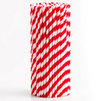 Red & White Striped Biodegradable Paper Straws