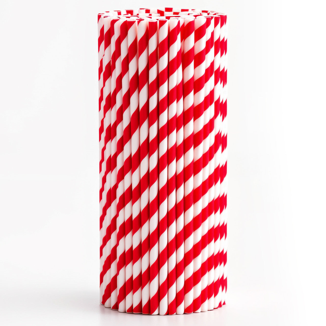 Red & White Striped Biodegradable Paper Straws