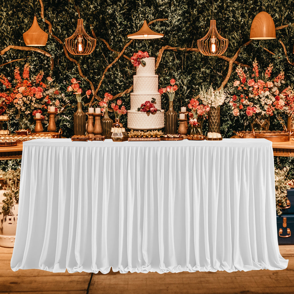 Polyester Table Skirt - White