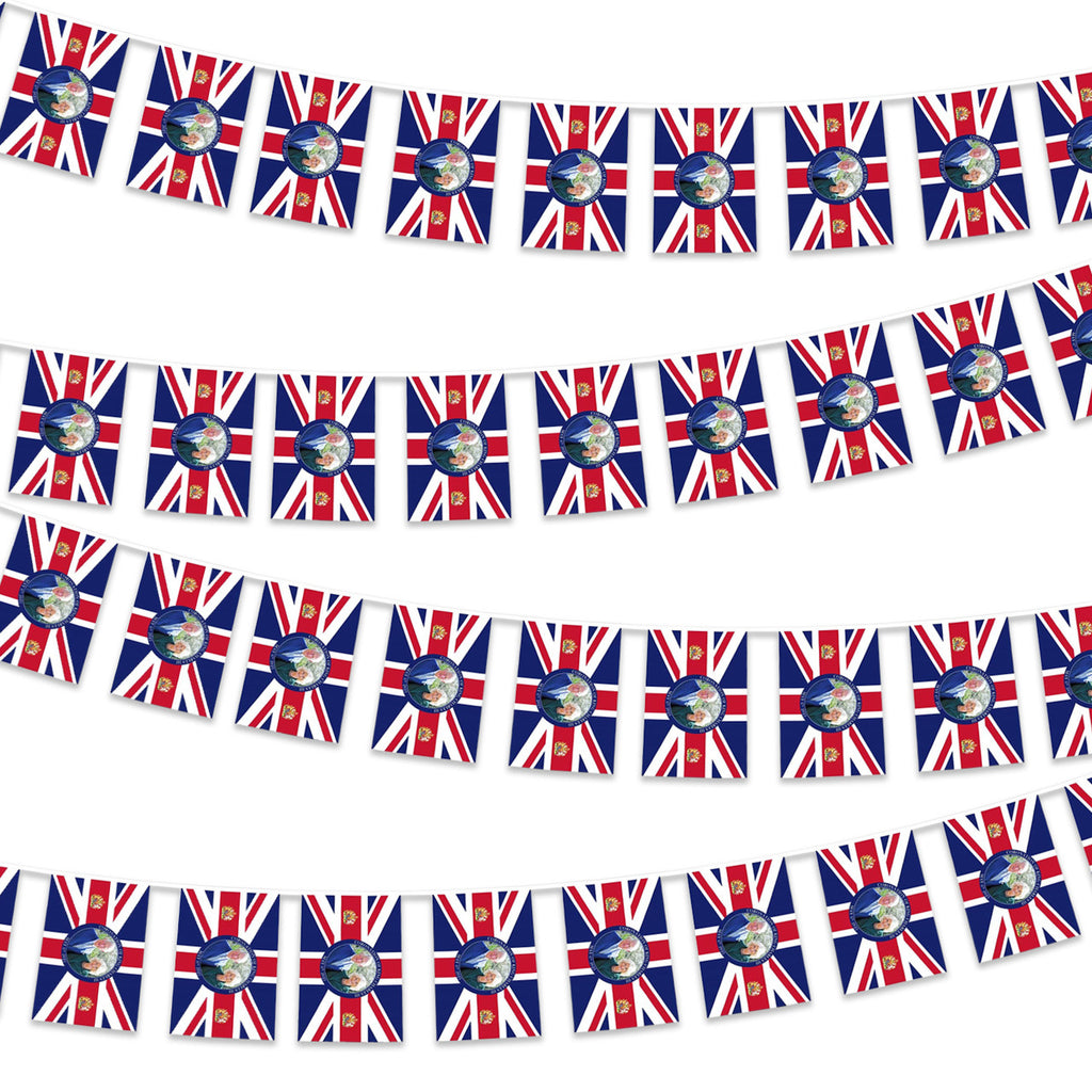 King Charles & Camilla Flag Bunting - 10m