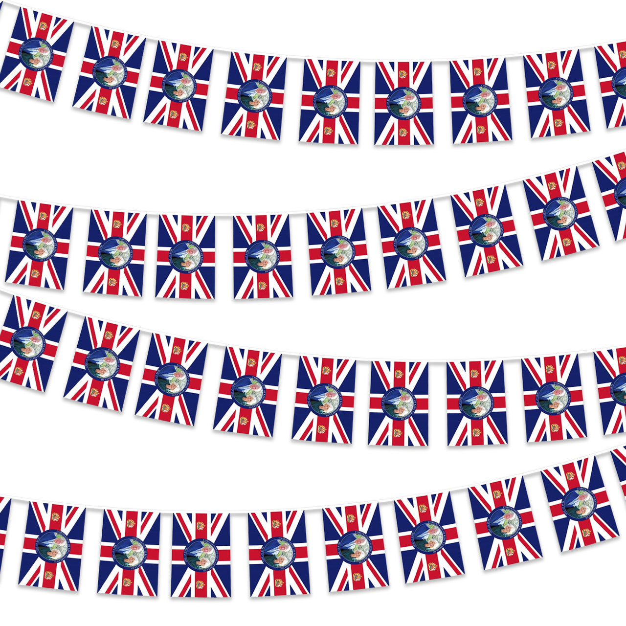 King Charles & Camilla Flag Bunting - 10m
