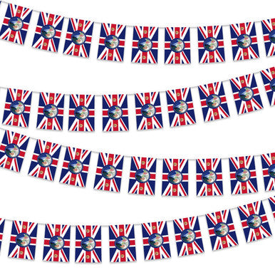 King Charles & Camilla Flag Bunting - 10m
