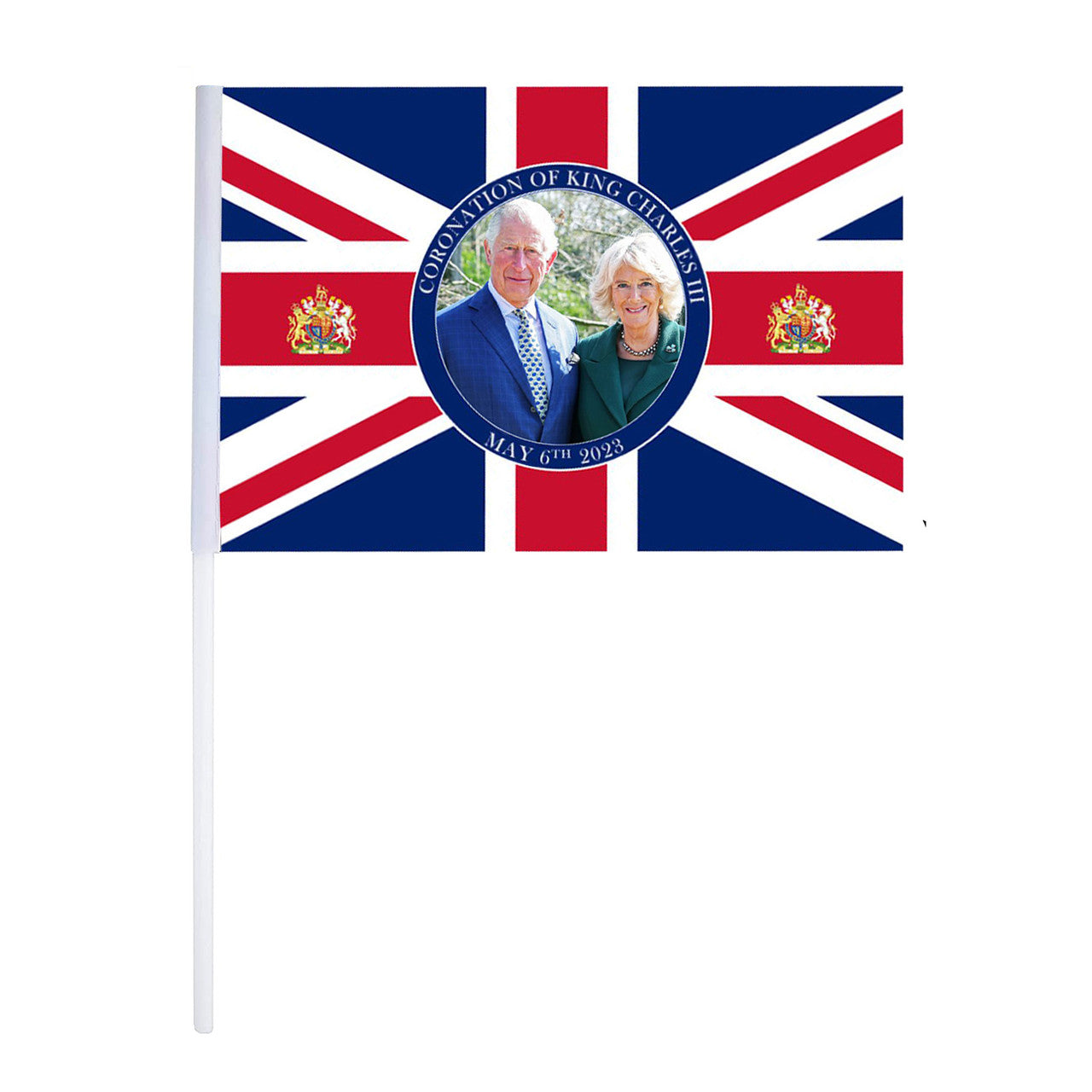 Union Jack King Charles & Camilla Hand Flag