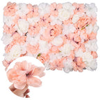 Artificial Flower Panel - White & Peach Rose x 12