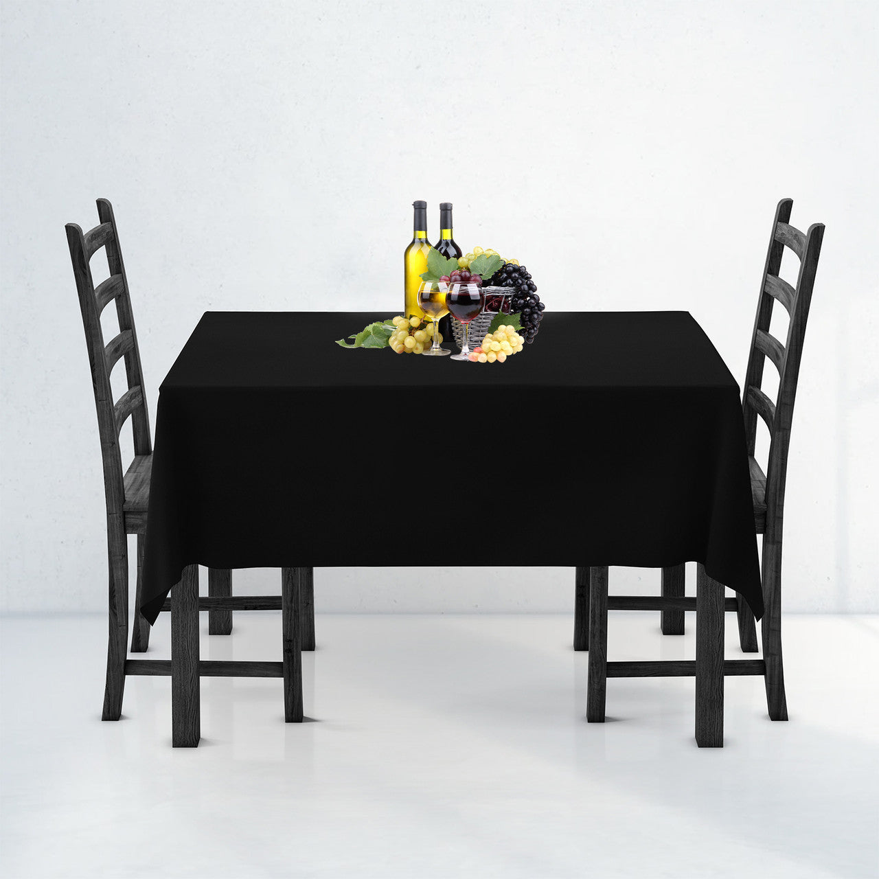 130GSM Rectangle Polyester Tablecloth - Black