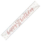 9ft Happy Birthday Banner - Rose Gold Glitz