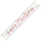 9ft Happy Birthday Banner - Rose Gold Glitz