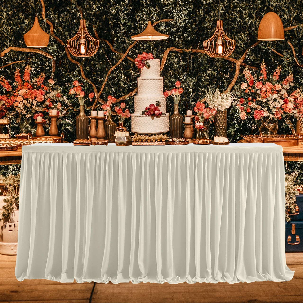 Polyester Table Skirt - Ivory