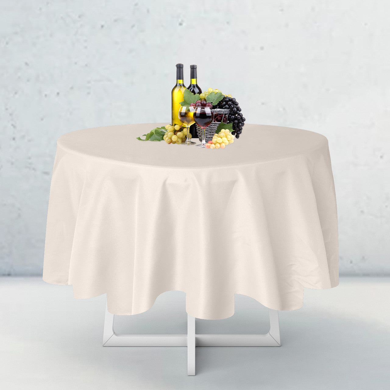130GSM Round Polyester Tablecloth - Ivory