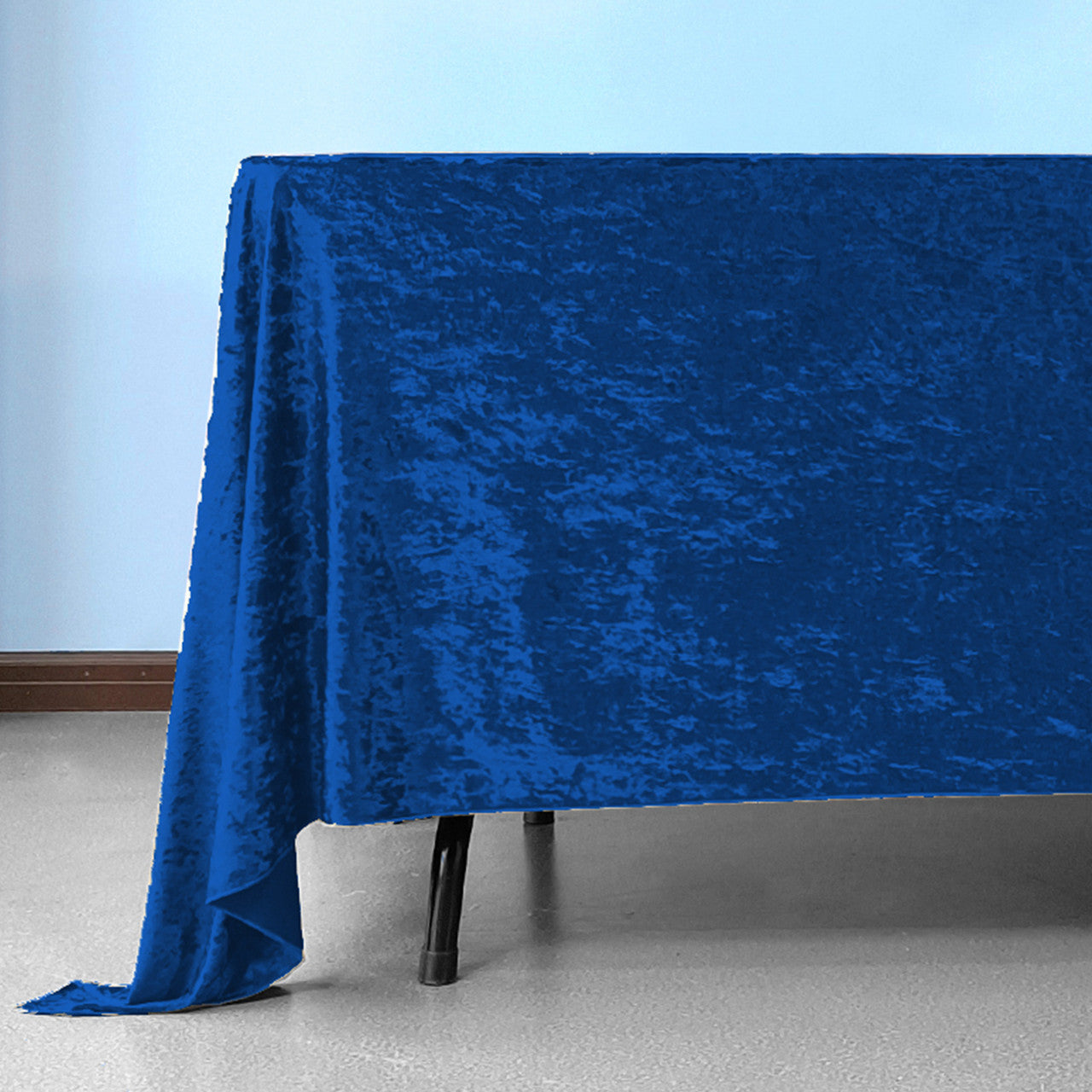 Square Crushed Velvet Tablecloth - Royal Blue