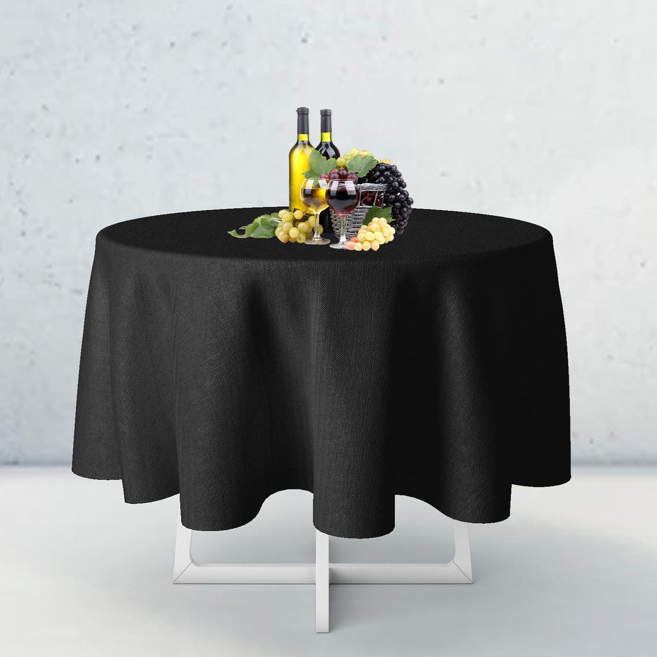 130GSM Round Polyester Tablecloth - Black
