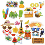 Hawaiian Photo Booth Props - 30pcs