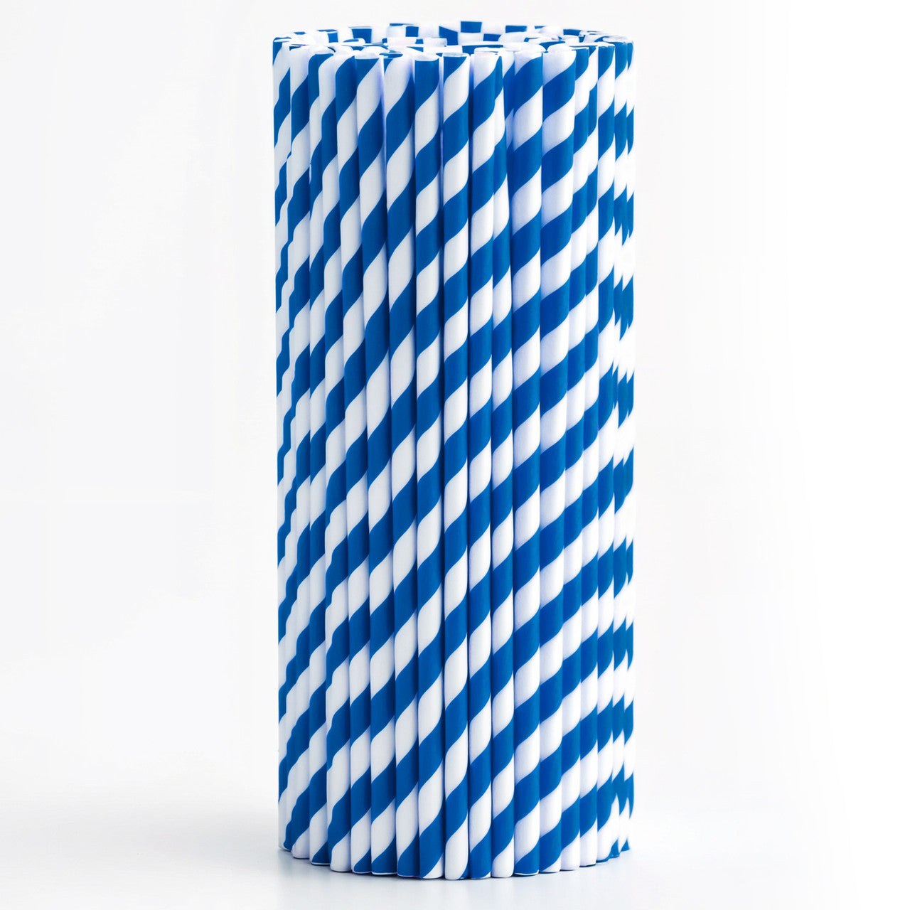 Blue & White Biodegradable Paper Straws
