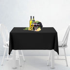 130GSM Square Polyester Tablecloth - Black
