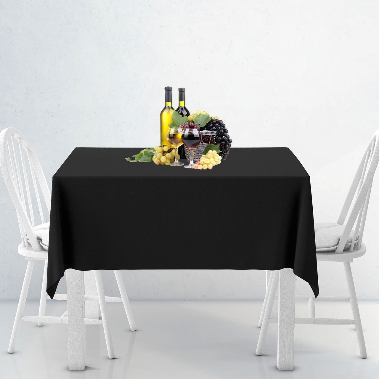 130GSM Square Polyester Tablecloth - Black