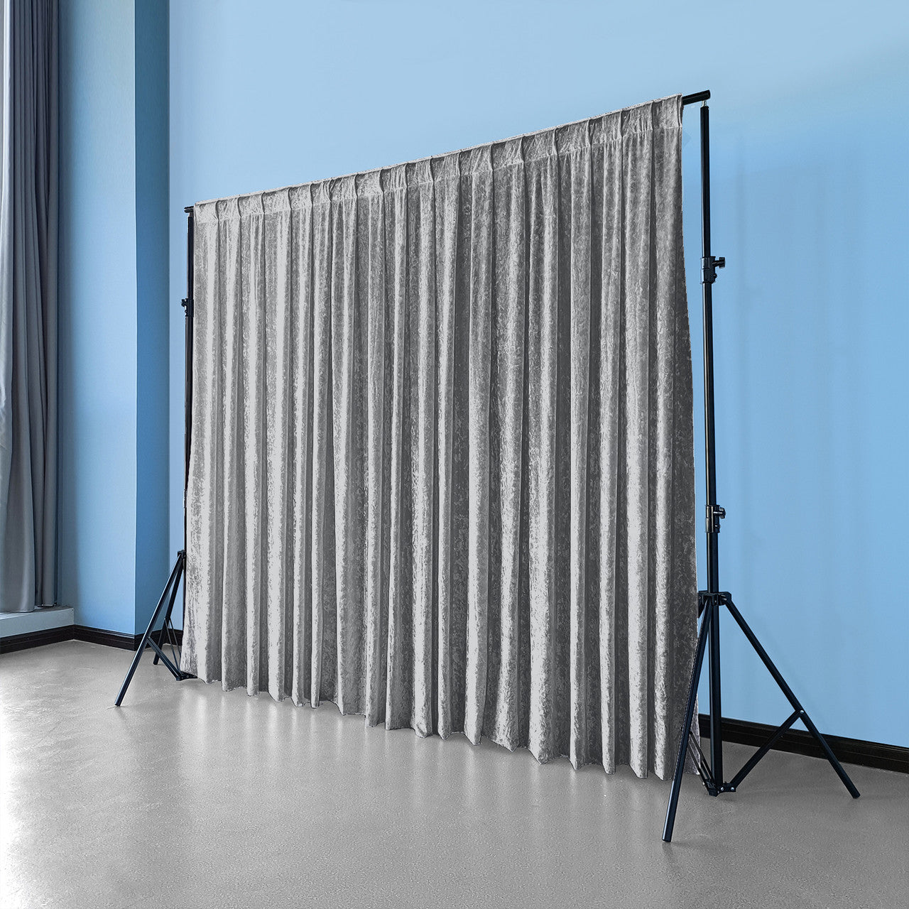 Velvet Backdrop - 3m x 3m - Silver
