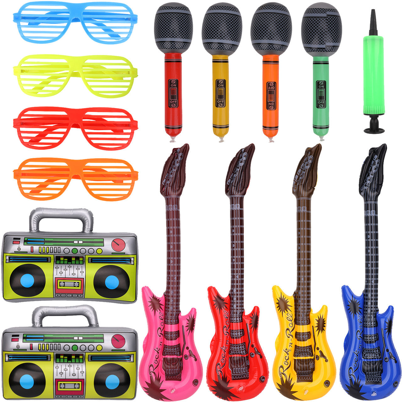 Inflatable Guitar Prop Set - 15pcs