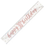 9ft Happy Birthday Banner - Rose Gold Glitz