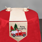 180cm x 35cm Christmas Table Runner - Christmas Tree  & Elves