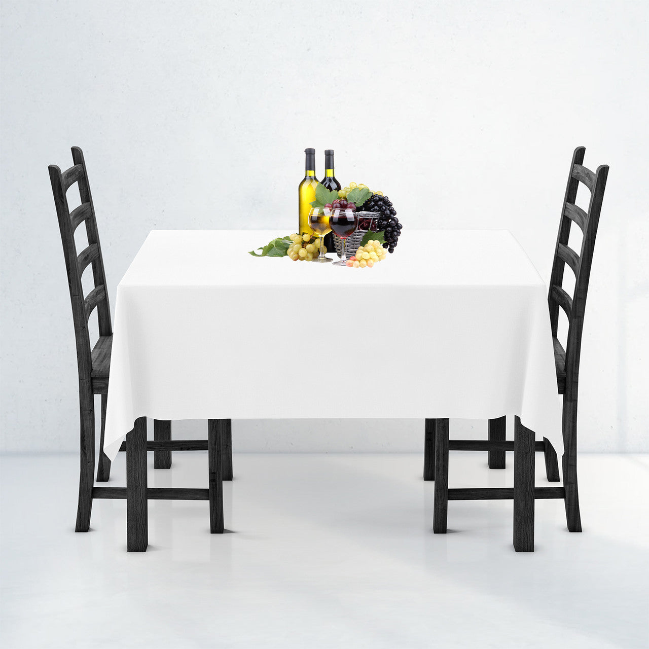 130GSM Rectangle Polyester Tablecloth - White