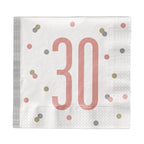 Birthday Napkins (Pack of 16) - Rose Gold Glitz