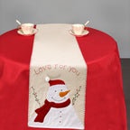 180cm x 35cm Christmas Table Runner - Santa & Snowman