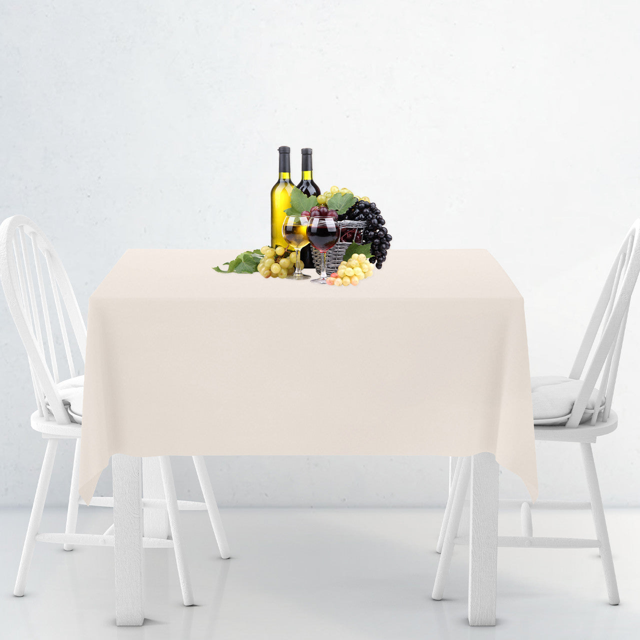 130GSM Square Polyester Tablecloth - Ivory