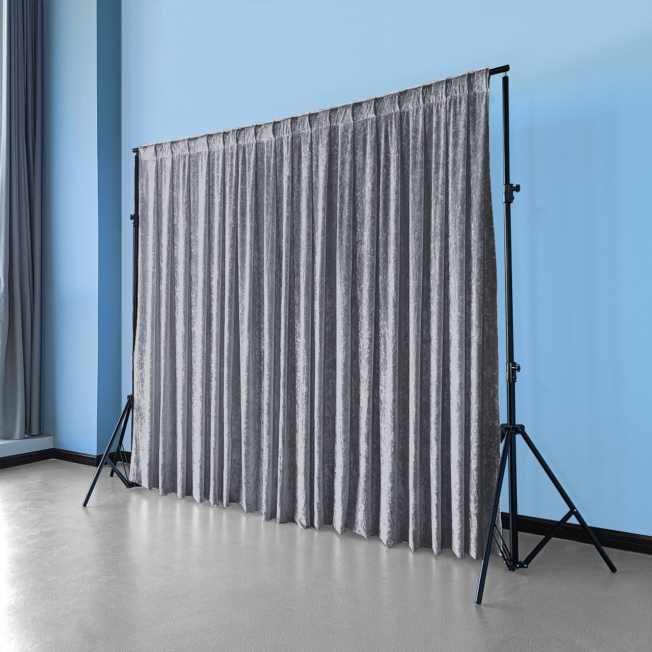 Velvet Backdrop - 3m x 3m - Dark Silver