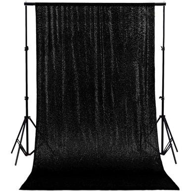 4ft x 9ft Sequin Backdrop Photography - Black