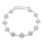 Diamante Motif Belt - Clover Shaped - Silver
