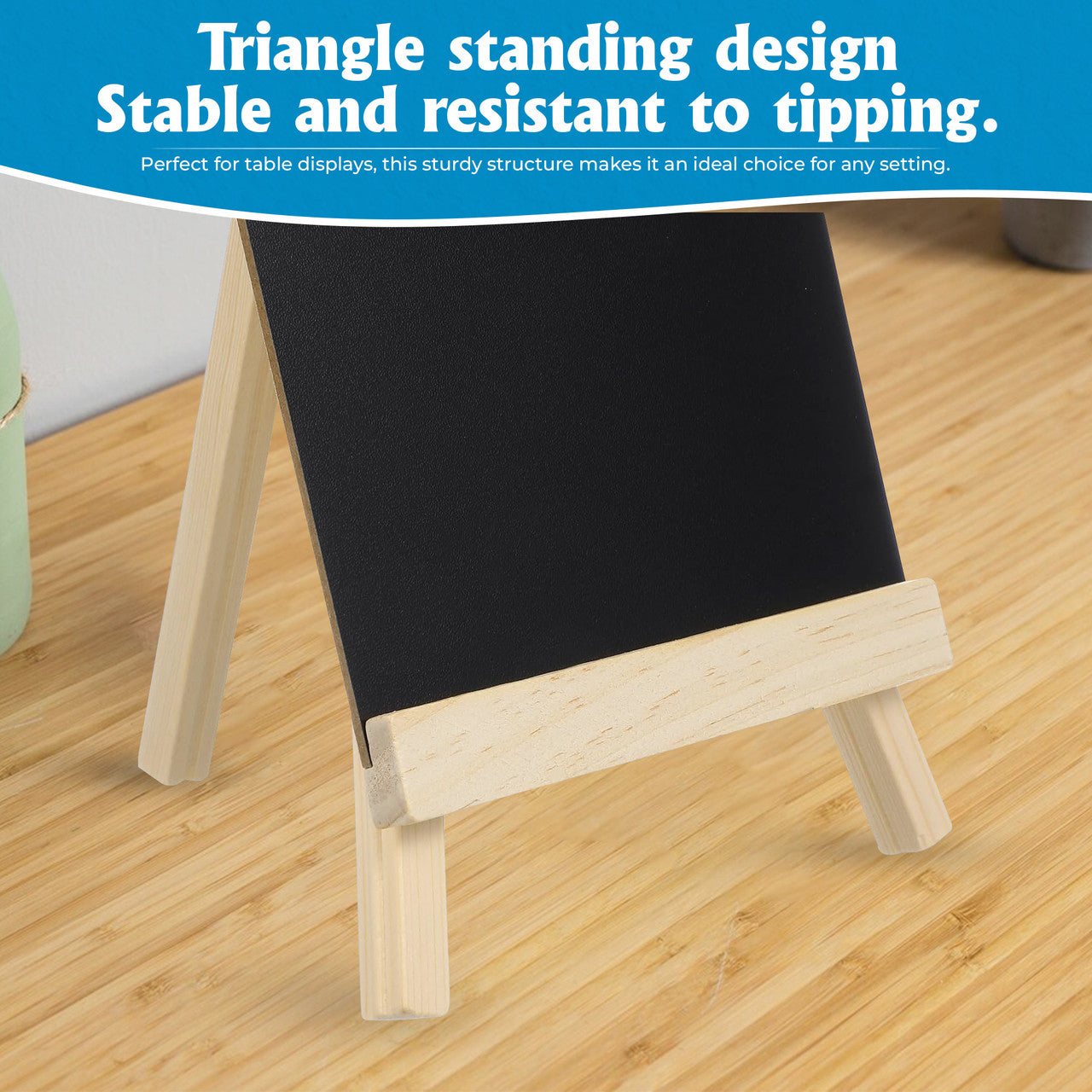 Blackboard with Wooden Easel Stand (28 x 16 cm)